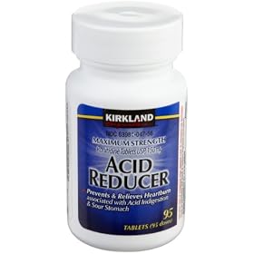 Kirkland Signature Maximum Strength Acid reducer  Ranitidine tablets USP  150MG  95 Tablets  2-Count  190 Total tablets.