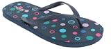 Capelli New York Pvc Thong On Fisheye Dots Print Ladies Promo Flip Flop Navy Combo 8