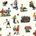 Dick & Jane Fabric - Dick and Jane Allover - Cream - Flannel