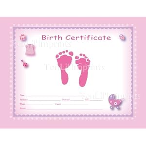 Pink Birth Certificate