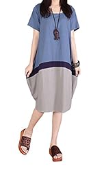 Sexy  Linen Shift  Dress With Ruffles