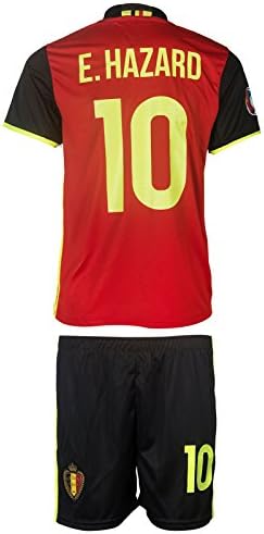 NEW! - Belgium UEFA Euro 2016 #10 Hazard Home Soccer Kids Jersey &amp; Shorts - Youth Sizes (XL (10-11Ages))