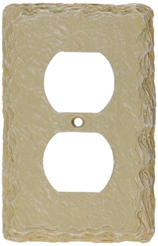 Amertac 8345DA 1 Duplex Faux Slate Wallplate, Almond