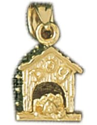 Dazzlers Solid 14k Gold 3D Dog House Charm Pendant Available in three colors from jewelsberry (weights: 4.8 grams only)