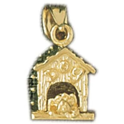 Cheap Girls Jewelry Dazzlers Solid 14k Gold 3D Dog House Charm Pendant Available in three colors from jewelsberry (weights: 4.8 grams only) For Sale