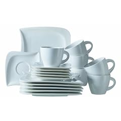 Verso 921172 La Musica New Bone Kaffeeservice 18-teilig mit je 6 Tassen, Untertassen, Dessertteller