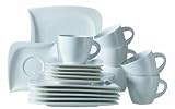 Verso 921172 La Musica New Bone Kaffeeservice 18-teilig mit je 6 Tassen, Untertassen, Dessertteller