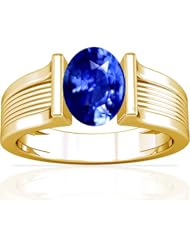 18K Yellow Gold Oval Cut Blue Sapphire Solitaire Ring