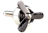 Aviation Silver with Working Gun Metal Spin Prop Airplane Pilot Cufflinks Cuff Links
