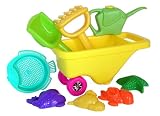 Sunshine Trading BP-82 Two Wheeled Cart Sand Toy - 9 Piece Set