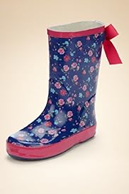 Younger Girls Bow Floral Welly Boots