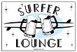 Surfer Lounge Mugs Aluminum Sign in White
