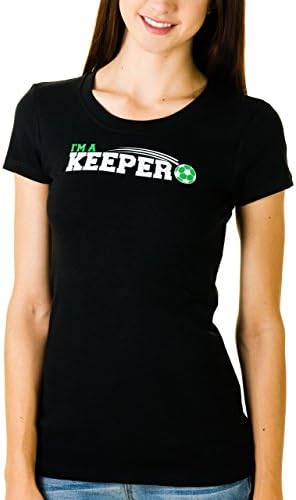 Activewear Apparel Soccer Junior's 'I'm A Keeper' Crew Neck T-Shirt (Small, Black)