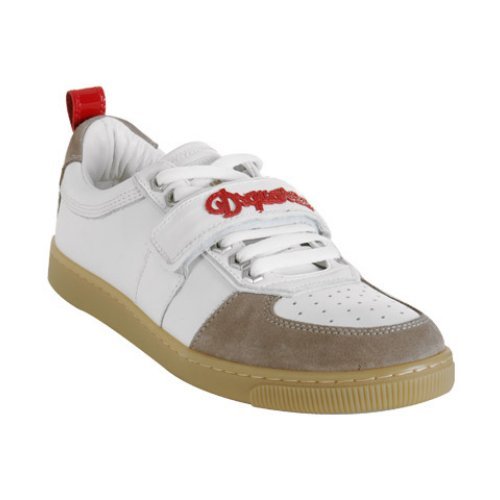D.Squared white perforated leather logo sneakers (DSquared,Shoes,Mens Shoes)