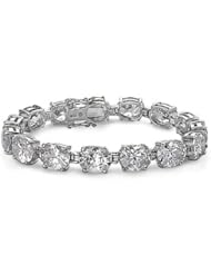 Sterling Silver Oval shape Clear CZ Tennis Bracelet 8"
