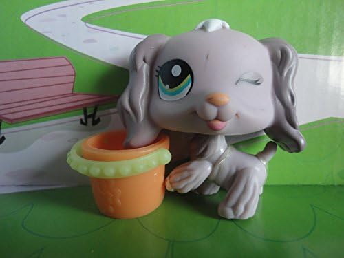 Littlest-Pet-Shop-Purple-COCKER-SPANIEL-1373-Blue-Eyes-Winking-Dog-Lavender