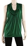SILK & WOOL JERSEY DRAPED SHELL