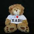 Plush Stuffed Lion (Sighin' Lion) toy with I Love Rabi t-shirt