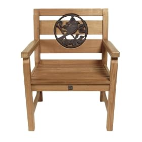 National Geographic by New Creative - Mahogony Chair with Cast Metal Songbird Inset