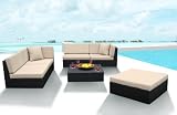 Outdoor Wicker Furniture New All Weather 6pc Patio Deep Seating Sectional Sofa Set