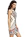 ROMWE Women's Cutaway Sleeveless Geometric Print Party Dress White M