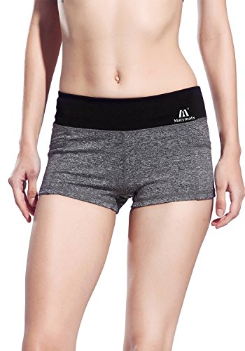 Matymats Women's Workout Running Shorts Yoga Gym Hot Short Side Pockets Fast Dry