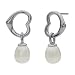 Heart Shape Sterling Silver and 8-9mm Cultured Pearl Stud Earring.