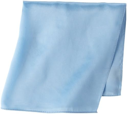 Studio 1735 Men's Solid Satin Pocket Square, Bush Blue, One Size
