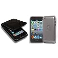 BPM Twin Pack - Luxury Leather Flip Case and Protective Armour Silicone Gel Case & screen Protector for Apple iPod Touch 4th Generation 4 4g 8gb 32gb 64gb