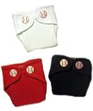 Baseball Diaper Covers (Newborn 0-3 Months to 12 Pounds, Red)