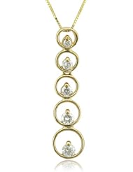 14k Yellow Gold 5 Stone Journey Diamond Pendant Necklace (GH, I1, 0.50 carat)