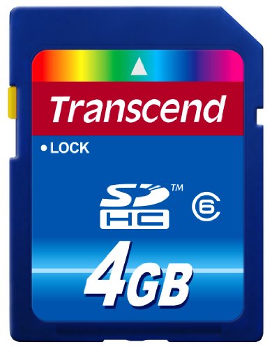Transcend 4 GB Class 6 SDHC Flash Memory Card TS4GSDHC6
