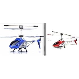 2012 Syma s107 RC helicopter 2 Combo Set Blue and Red Bundle! from Helicopter Gyros