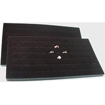 2 72 Slot Black Jewelry Travel Ring Inserts Display Pads