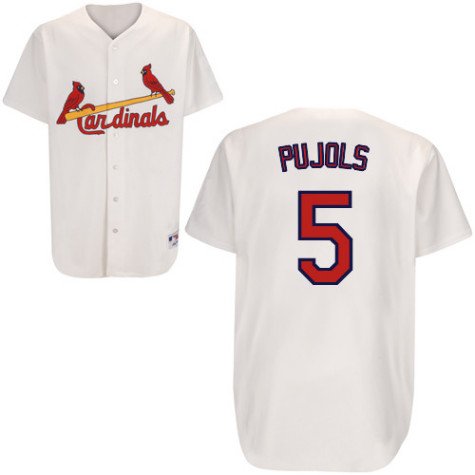 Men`s St. Louis Cardinals #5 Albert Pujols Home Replica Jersey - S