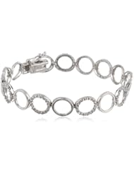 Sterling Silver Diamond-Accent Circle Link Bracelet