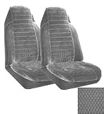 Set of 2 Universal Fit High Back Scottsdale Pattern Front Bucket Seat Cover - Silver