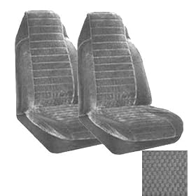 Set of 2 Universal Fit High Back Scottsdale Pattern Front Bucket Seat Cover - Silver