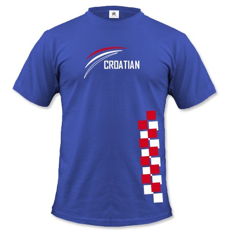 KROATIEN – CROATIA – EM 2012 – FANSHIRT – HERREN – T-SHIRT in Royalblau by Jayess Gr. XXL