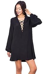 Junior Sexy Polyester/Rayon Flowy Little Black Dress 