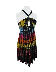 2 in 1 Tie Dye Halter Dress or Skirt with Handkerchief Hem
