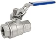 304 Stainless Steel Ball Valve - Full Port NPT 1000 WOG with Red Handle
