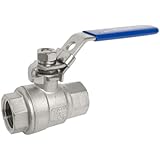 304 Stainless Steel Ball Valve - Full Port NPT 1000 WOG with Red Handle