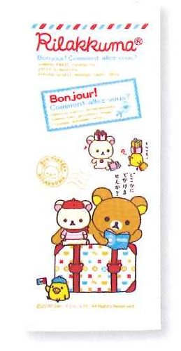 シャーリングプリントフェイスタオル 34x80cm　リラックマ トラベル