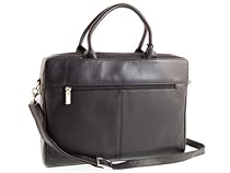 Visconti Ladies Leather Top Handle Black Handbag Briefcase Laptop Case, Black, One Size
