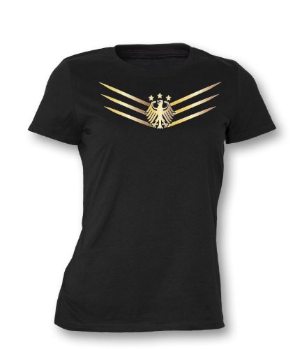 Luckja Damen T-Shirt EM 2016 Deutschland Trikot Gold Edition