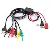 uxcell　DC電源インタフェースリード　電話の修理USB　バナナプラグ　テストクリップフックプローブケーブル