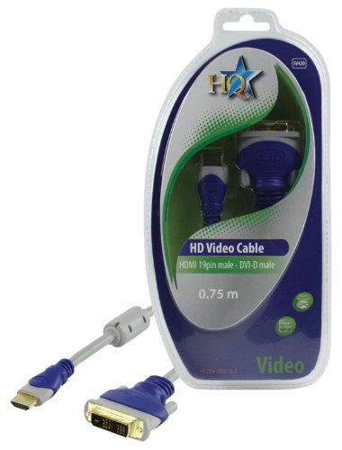 HQ Standard 0.7m 19P Male HDMI to Male DVI-D Audio/Video Cable with Gold Plated Plugs