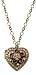 Michal Negrin Superb Necklace Garnished with Heart Locket Medallion Enhanced with Vintage Floral Ornament, Accented with Beige and Ivory Swarovski Crystals; Handmade in Israel - Special Ordered and Shipped by Genuvo within 2 to 3 Weeks