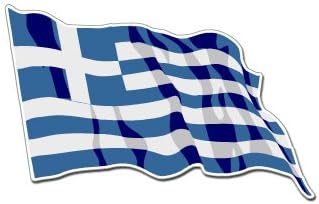 GREECE WAVING FLAG - Sticker Decal - #S0145